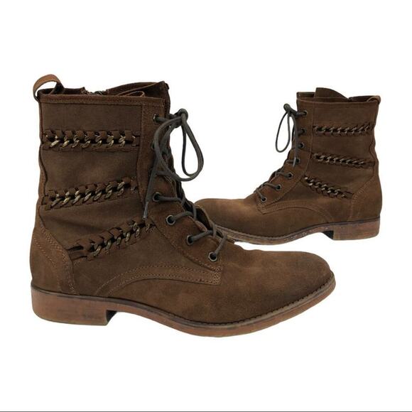 Lavorazione Artigianale Leather Ankle Combat Boots - Picture 2 of 14